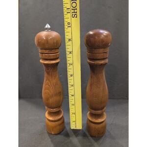 Vintage Najico Nakajima Woodenware Japan Natural Wooden 10" Salt & Pepper Mill